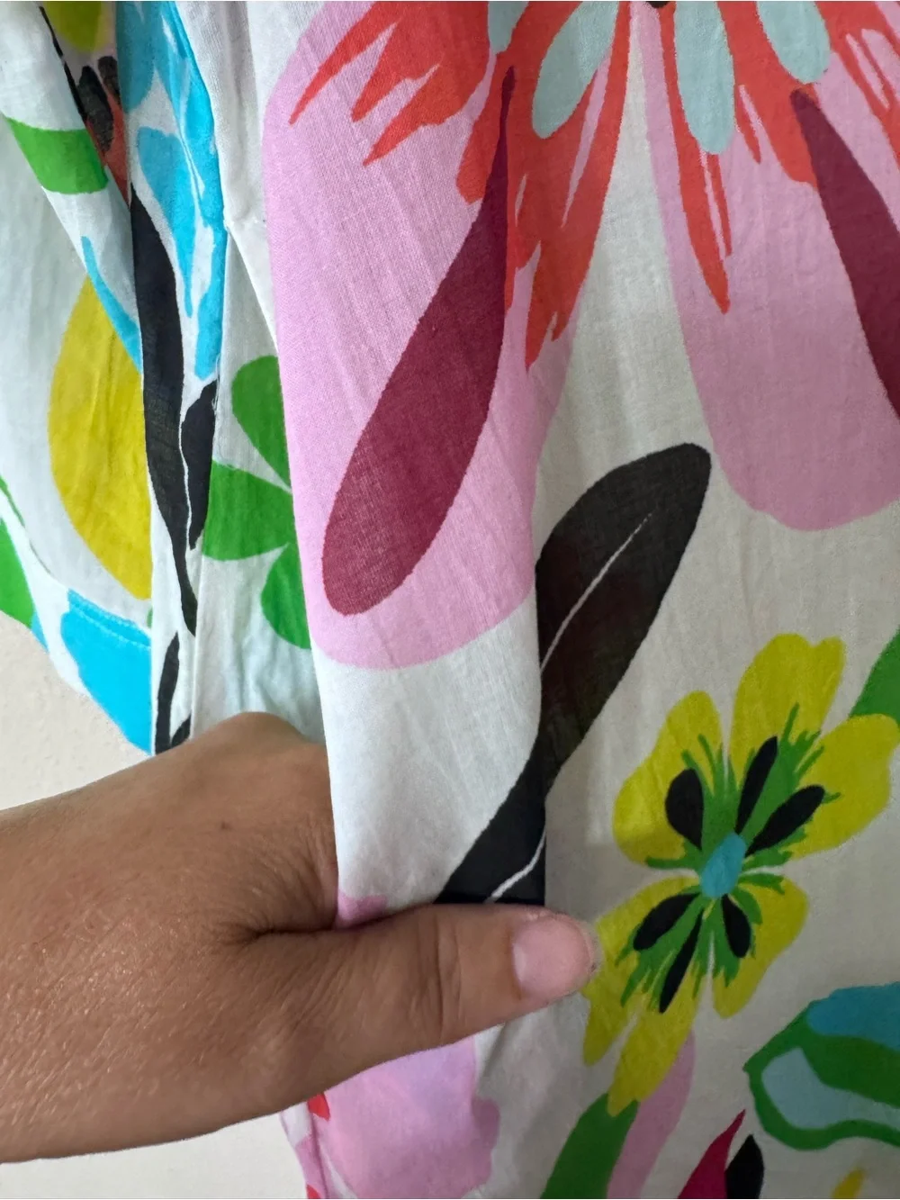 Kate Spade New York Floral Beach Cover Up Caftan Tunic XL 100% Cotton